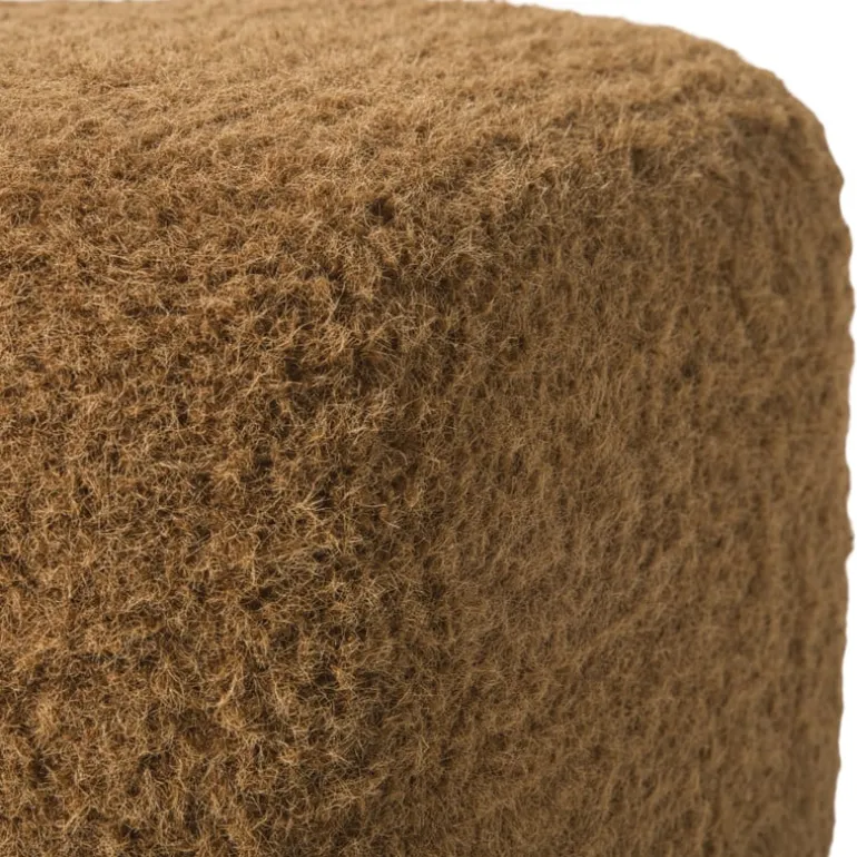 Poef vilt - bruin - 40x40x40 cm