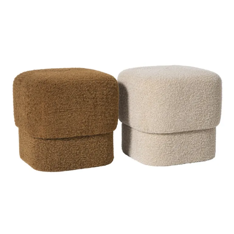 Poef vilt - bruin - 40x40x40 cm