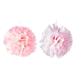 Pompoms - roze - set van 2