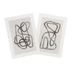 Poster abstract 2 - beige/zwart - 21x30 cm