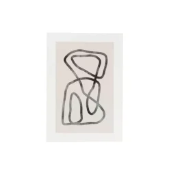 Poster abstract 2 - beige/zwart - 13x18 cm