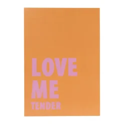Poster love me tender - oranje/roze - 21x30 cm