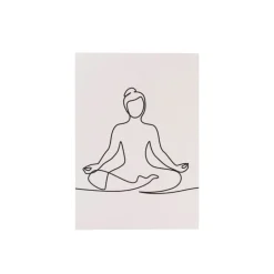 Poster mediteren - beige/zwart - 13x18 cm