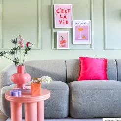 Poster met lijst cherry - roze/wit - 30x21 cm