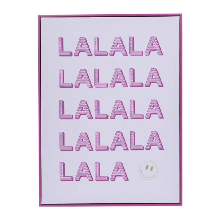 Poster met lijst la la la - paars/roze - 40x30 cm - Happy at home by Sanny