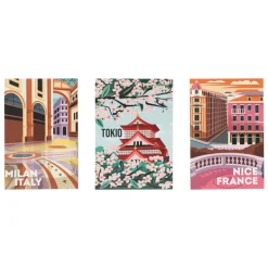 Posters city - set van 3 - 10x15 cm