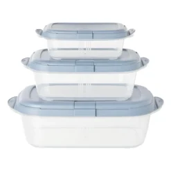 Push up bewaardoos - 1.1 liter - blauw