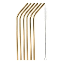 Rietjes RVS - goud - set van 6