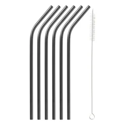 Rietjes RVS - zwart - set van 6