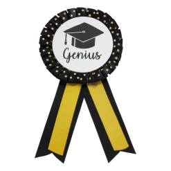 Rozet geslaagd - goud/zwart - 24 cm