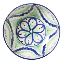 Schaal flor - groen/blauw - ø25 cm