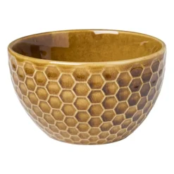 Schaal relief - bruin - ø11x6.5 cm