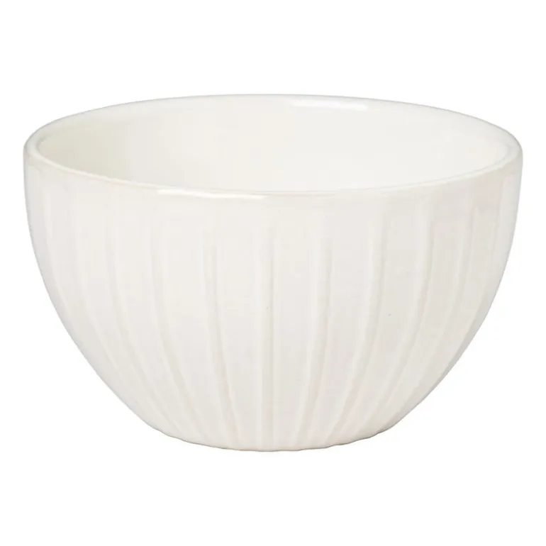 Schaal relief - wit - ø11x6.5 cm