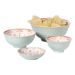 Schaaltje Abby groot - blauw/roze - ø15.5x7 cm