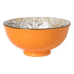 Schaaltje Alise middel - oranje/groen - ø12x5.8 cm