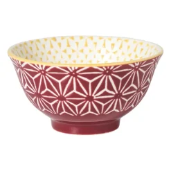 Schaaltje Aniek klein - bordeauxrood/geel - ø9x4.6 cm