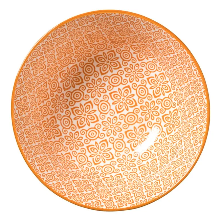 Schaaltje Anke groot - groen/oranje - ø15.5x7 cm