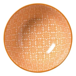 Schaaltje Anke middel - groen/oranje - ø12x5.8 cm