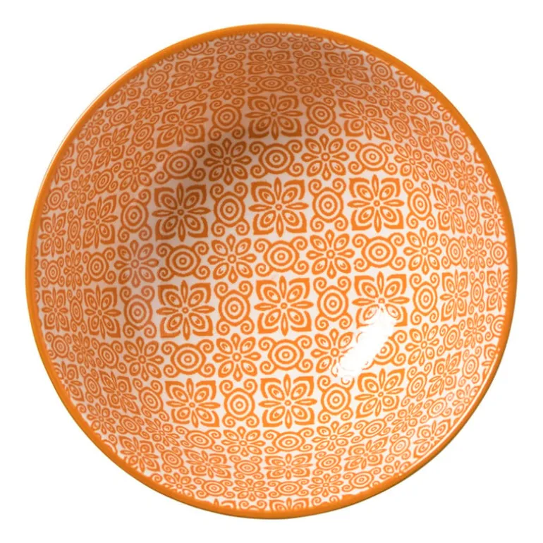 Schaaltje Anke middel - groen/oranje - ø12x5.8 cm