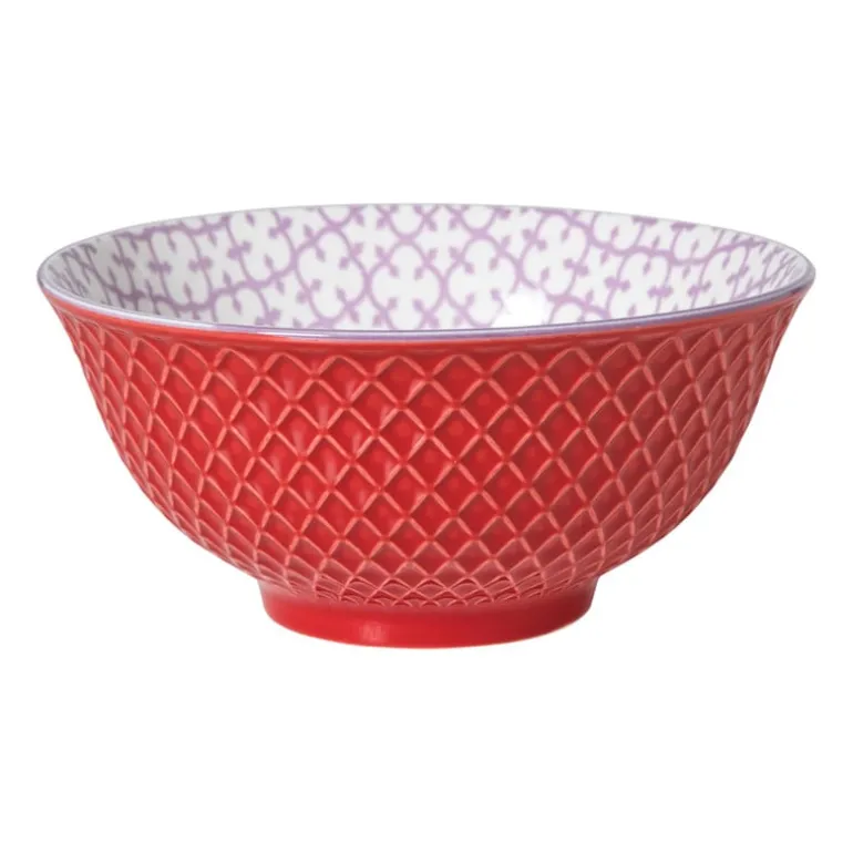 Schaaltje Anna groot - rood/grijs - ø15.5x7 cm