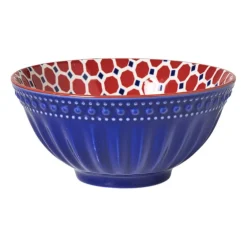 Schaaltje Anne groot - rood/blauw - ø15.8x7.3 cm