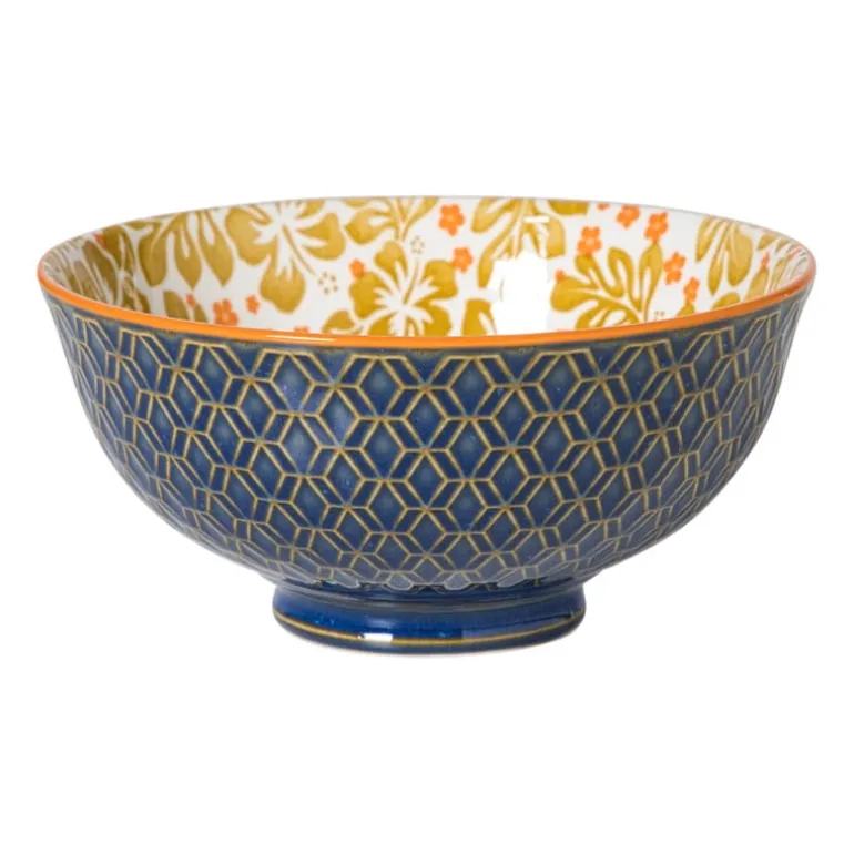 Schaaltje Anouk middel - blauw/geel - ø12x5.8 cm