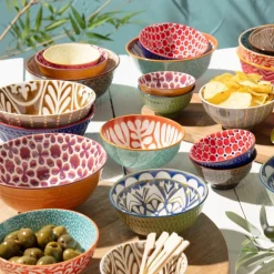 Schaaltje Aria klein - bruin/blauw - ø9.2x4.8 cm