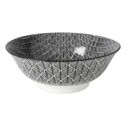 Schaaltje black print blaadjes - ø21x7 cm