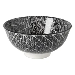 Schaaltje black print blaadjes - ø12x6 cm