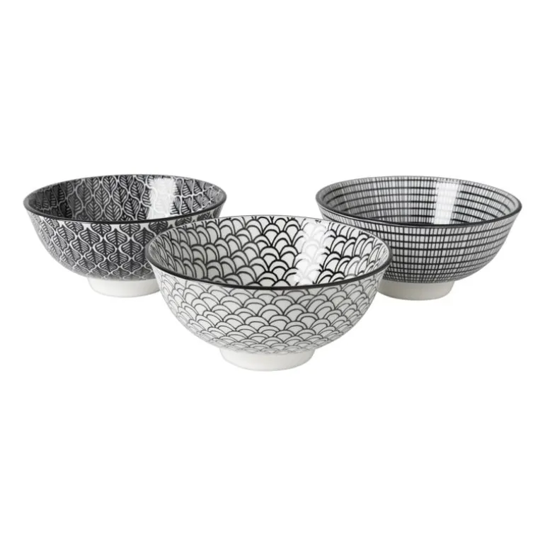 Schaaltje black print boog - ø12x6 cm