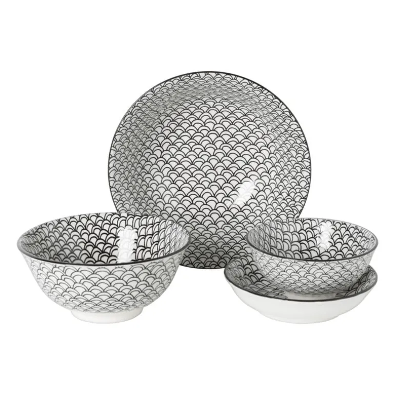 Schaaltje black print boog - ø12x6 cm