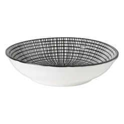 Schaaltje black print streep - ø14x2.5 cm