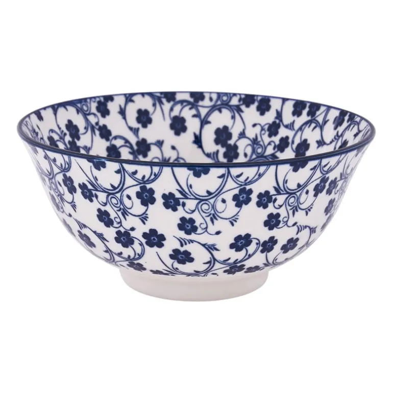 Schaaltje blue print - flowers - ⌀15 cm