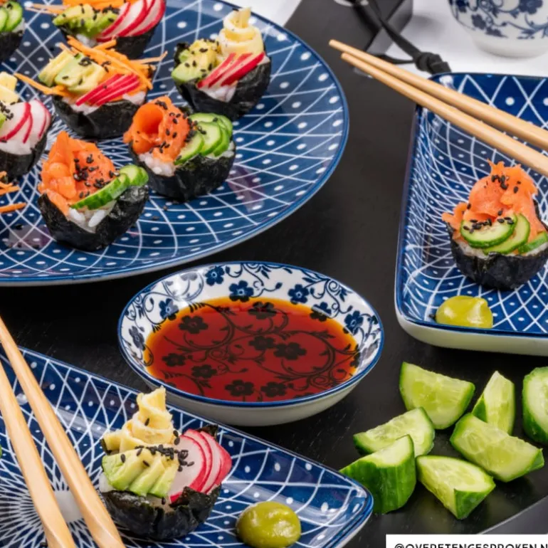 Schaaltje blue print - flowers - ⌀14 cm