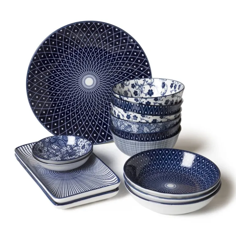 Schaaltje blue print - stripes - ⌀15 cm