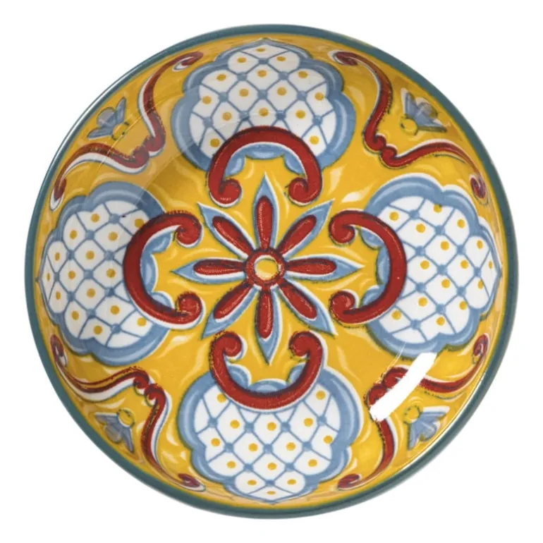 Schaaltje Carlos klein - geel/blauw - ø8.7x2.4 cm