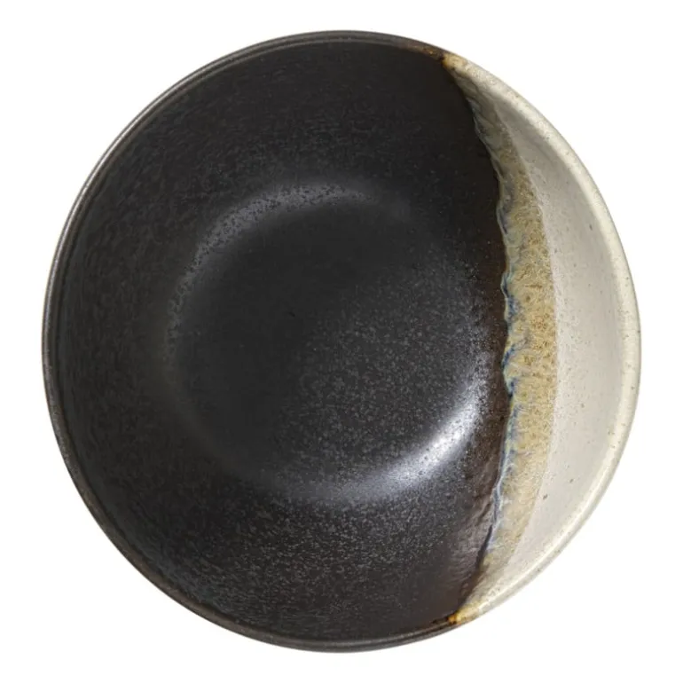 Schaaltje cortado groot - beige/zwart - ø15x6 cm