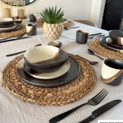 Schaaltje cortado klein - beige/zwart - ø9x4.2 cm