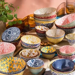 Schaaltje Jona - geel/rood - ø12.3x5.8 cm