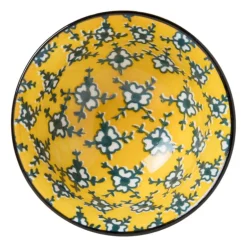 Schaaltje Leyla - geel/zwart - ø9.2x4.8 cm