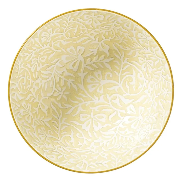 Schaaltje Lilly groot - geel/roze - ø15.8x7.3 cm