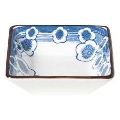 Schaaltje Mico bloemen klein - blauw/wit - 3x9.2x9.2 cm