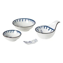 Schaaltje Mico kat klein - blauw/wit - 3x9.2x9.2 cm