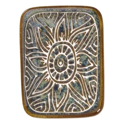 Schaaltje Nori rechthoekig - blauw/bruin - 2x10x7.5 cm