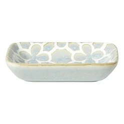 Schaaltje Nori rechthoekig - lichtblauw/wit - 2x10x7.5 cm