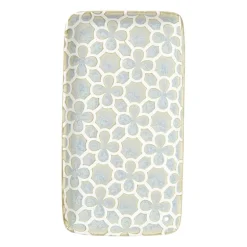 Schaaltje Nori rechthoekig - lichtblauw/wit - 2x20.5x11 cm