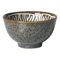 Schaaltje Nori rond - blauw/bruin - ø10.5x5.8 cm