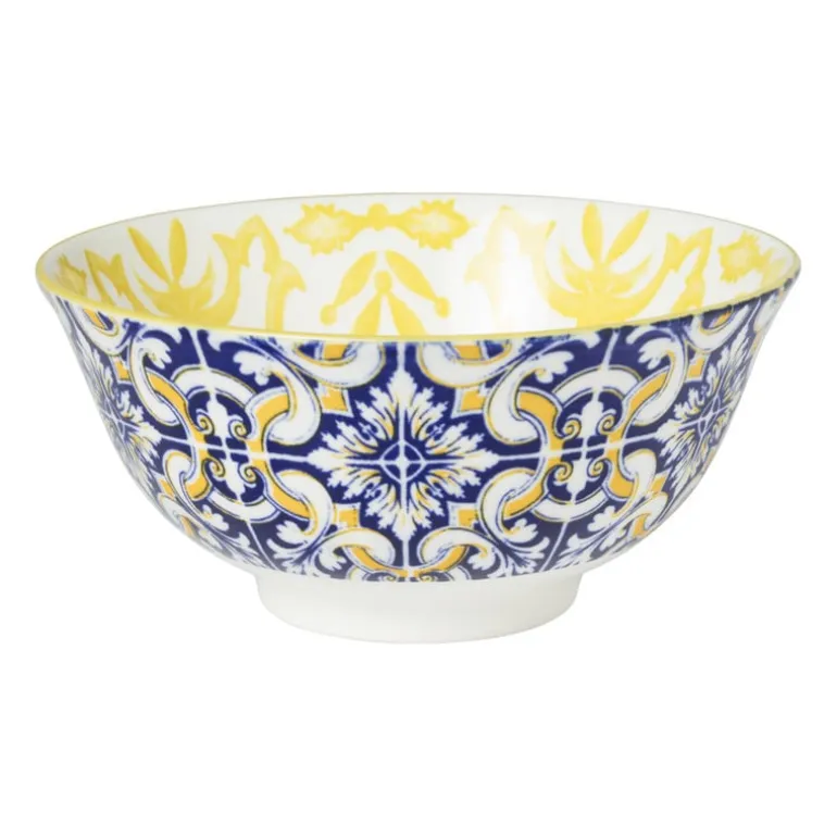 Schaaltje Nour - blauw/geel - ø15.8x7.3 cm