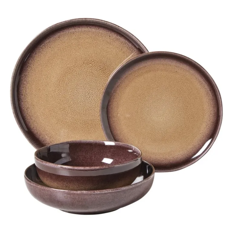 Schaaltje Olivia - bordeauxrood/beige - ø16.8x7 cm