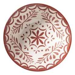 Schaaltje sterre groot - rood/wit - ø15.5x7 cm